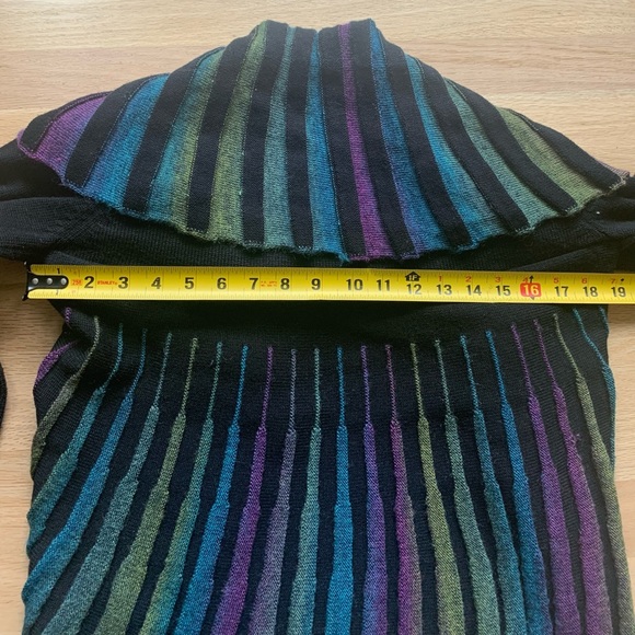 angel by gabri ozel cardigan multicolor rainbow open front merino wool Small S - Picture 8 of 9